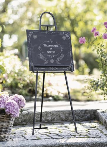 Staffelei Modern aus Metall, matt-schwarz, 115 cm hoch, Kundenstopper, Bilderständer, Dreifuss, Malstaffelei