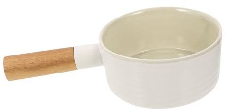 Cabilock Bol à Salade en Céramique avec Manche en Bois Grand Bol à Soupe Réutilisable Et Bol à Nouilles Bol à Fruits