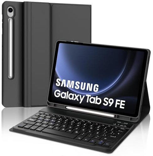 Samsung Teclado para Tab S9 FE, Funda con Teclado Español Ñ Inalámbrico para Samsung Galaxy Tab S9 FE 10.9/11 2023