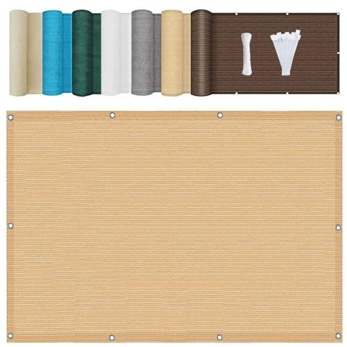 Toile Ombrage 3 x 4 m Rectangulaire Bache pour Pergola Une Protection des Rayons UV pour Patio Jardin Terrasse, Couleur Crème