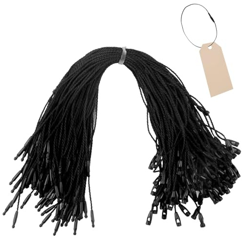SMCEHEYA Polyesterschnur zum Aufhängen, 100 Stück, schwarze Schnur, 20 cm, Anhänger mit Schnappverschluss, Hakenbinder für Produkte