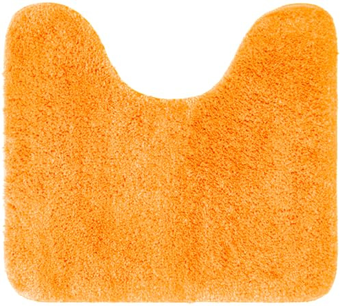 Brandsseller WC Vorleger 45x50 cm mit Ausschnitt aus weichem Mikrofaserstoff rutschfeste Badteppichmatte für Toilette WC-Orange