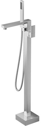 iVIGA Freistehende Badewannenarmatur, gebürstetes Nickel, Bodenmontage, Wannenfüller, stehend, hoher Durchfluss, Messing, Badezimmer-Wasserhahn, Einzelgriff mit Handbrause