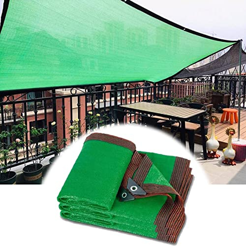 Toile d'ombrage rectangulaire en maille avec œillets - Protection UV à 90 % - Pour pergola et terrasse - Vert - 1 x 2 m - 2 x 3 x 3 m - 3 x 4 m - 4 x 5 m - 6 x 9 m