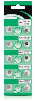 Ksikdeg 10 Stück/20 Stück AG1 LR621 Batterien LR621 AG1 1,5 V Knopfzelle für Uhren Taschenrechner klein
