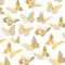 UCLEVER Lot de 48 papillons 3D dorés métallisés - 4 styles - 3 tailles - Papillon doré - Décoration pour anniversaire et fête (doré)