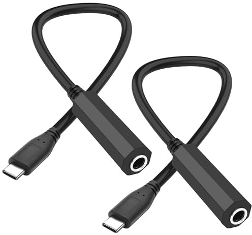 XMSJSIY USB Type C à 1/4 6.35mm Adaptateur de Casque USB C Mâle à 1/4 Pouce TRS Femelle Jack stéréo Audio AUX Adaptateur câble pour amplificateurs Mixer Casques - 30CM / 11.8inch - 2PCS