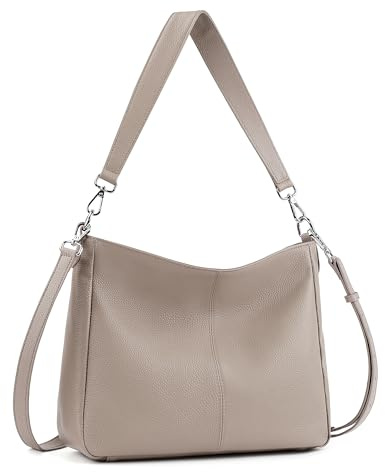 befen Umhängetasche aus echtem Leder für Damen, große Hobo-Tasche, Schultertaschen, Damenhandtaschen mit 2 Riemen