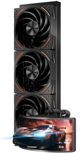 TR-Thermalright Rainbow Vision 360 Turbo ARGB Nero Liquido CPU Kühler, Schermo Curvo 3D Arcobaleno da 6,67'' con Risoluzione 2400x1080 - Magnetico, 360mm Aio, per AM5, LGA1851/1700