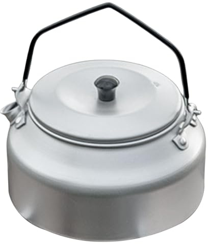 Geavonyg Bouilloire De Camping en Plein Air 1100ml Bouilloire À Thé Sifflante Théière en Aluminium Cafetière Portative Légère pour Cuisinière Pots Camping avec Couvercle Tente