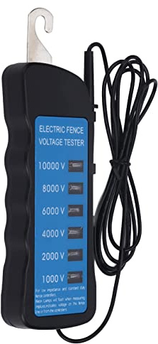 Vibrivo10000V - Comprobador de valla de pastoreo y medidor de corriente, resistente al agua con 6 ledes para valla de pastos, solar, compatible con granjas, mascotas y ganado (16,7 x 6 x 2 cm)