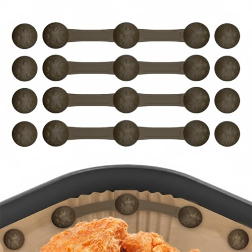 Lot de 12 Pinces Magnétiques en Silicone pour Friteuse à Air, Boucle Magnétique pour Friteuse à Air, Aimant Réutilisables et Résistantes à la Chaleur, pour une Cuisson sans Brûlures de Papier
