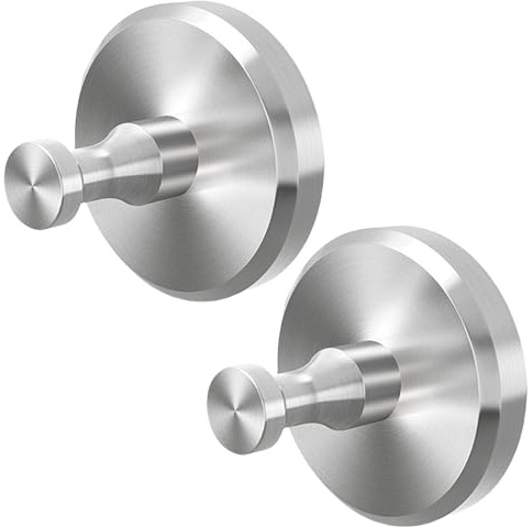 Icetop 2PCS Suction Cup Hook, Wreath Hanger No Drill Suction Hook | Stainless Steel For Front Door Window Mirros Bags Silver