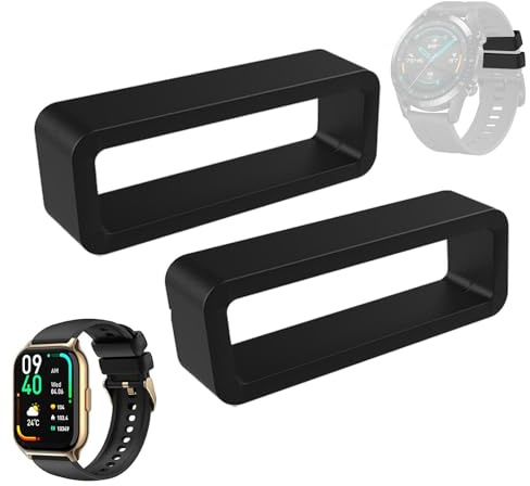 Klockband – ögla ersättning för smartklockor | silikonfästringar med säkerhetslåsflik och halkfria inre spår för fitnessmätare, dykare, löpare och dagliga aktiviteter