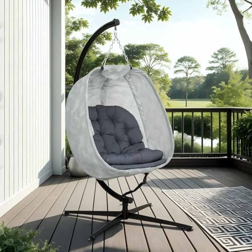 HäNgeschaukel Kinder, Indoor Und Outdoor Gestell HäNgesessel Dicke Kissen Kinder Und Erwachsene