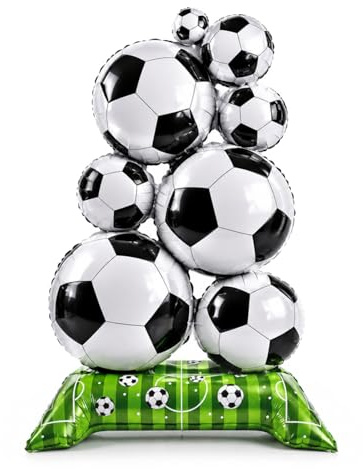 ARYIMYDP Palloncino Calcio Gigante In Piedi 3D, 1 Pezzo Foil Alluminio 53x77cm, Decorazioni Compleanno Bambini & Festa Sportiva, Robusto.