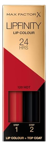 Max Factor Lipfinity 2-Step Long Lasting Lipstick, 120 Hot