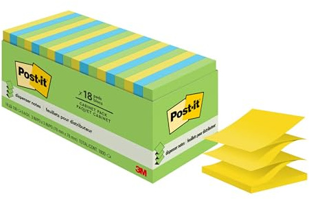 Post-it Notes, 3x3 in, 18 Pads, America's #1 Favorite Sticky Notes, 100 Sheets/Pad, Floral Fantasy Collection, Bold Colors, Recyclable