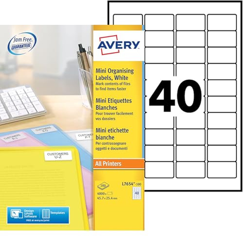 Avery L7654-100 100 Blatt / 4000 Etiketten
