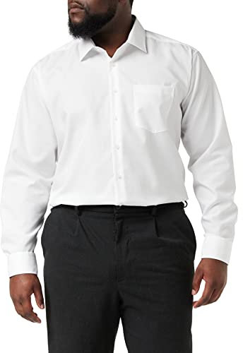 Seidensticker Regular Bügelfrei Kent Langarm, Camicia Uomo, Bianco (Weiß/1.003), 47