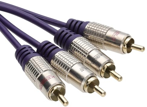 kenable Reines Kupfer OFC HQ 2 x Chinch Cinch Stecker Zum Stecker Stereo Audio Kabel Vergoldeten 2 m [2 Meter/2m]