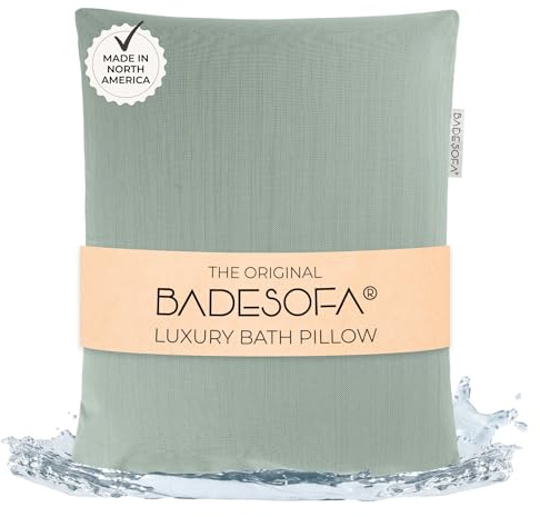 BADESOFA Badewannenkissen Small in Grün | Premium Badekissen Nacken & Rücken, Handgefertigt in Europa, Waschbar & Schnelltrocknend, Kissen Passt in jede Badewanne