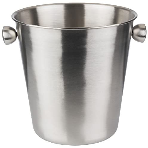 Buddy´s Bar - Weinkühler/Sektkühler, hochwertiger Flaschenkühler aus Edelstahl, innen mattiert und außen mattiert mit massiven Knopfgriffen, extra robust mit 4 L Fassungsvermögen