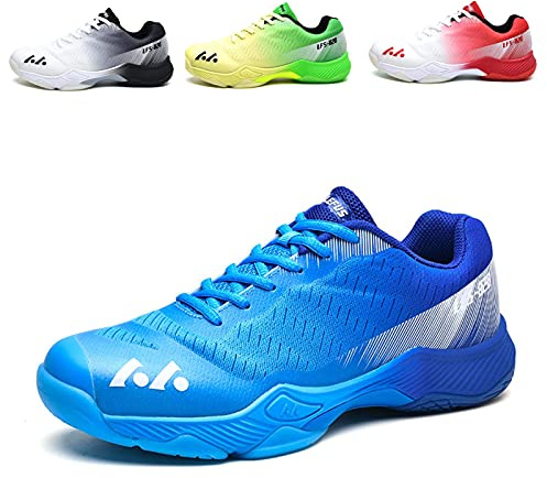 BLBK Badmintonskor, squashskor, inomhusskor för olika golvbeläggningar, bekvämt och fast grepp, volleybollskor, unisex, Färg: blå, 42 EU