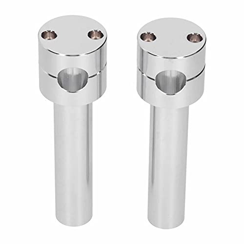 2x 25mm Lenkerheber Adapter Kit aus Aluminiumlegierung - Höhenverstellbar für Motorrad, Fatbar - Montagesatz inkl. Schrauben (Chrom)