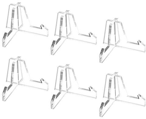 Anti-Rutsch-Tellerhalter aus Acryl - Ständer zum Aufstellen, Bilderrahmenhalter, Staffeleiständer, Display-Ständer, Buchständer, Schreibtisch- oder Tischständer - 6 Stück