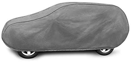 Autoabdeckung Wasserfest & Extrastark Vollgarage Autoplane Abdeckplane gegen Regen Schnee Wind UV-Strahlung Laub und Anderen Schmutz Autogarage Autohülle Grau, L SUV L: 430-460 cm/H: 146-156 cm