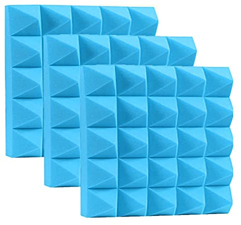 Schokopyramide Schalldämmung Polsterung, 12 Stück Akustikschaumstoff Platten, hochdichtem Platten, akustikschaumstoff 5 cm Dicke für Aufnahmestudios(30x30 cm)