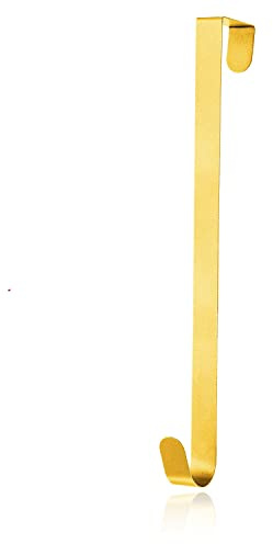 AKH® Gold Christmas Wreath Hanger - 30 cm / 12 Length | Metal Over The Door Wreath Hanger & Hook