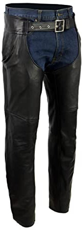 Milwaukee Leather Unisex-Erwachsene, Schwarz MLM5570 Herren Enfold Classic Leder Chaps, M