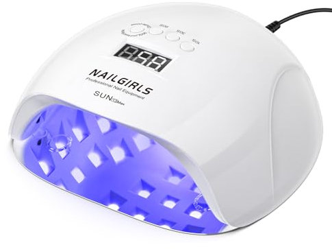 UV LED Nail Lamp,NAILGIRLS Gel Nail Lamp Professional 220W Gel Polish Nail Dryer Curing Lamps with 4 Timer Presets, Auto Sensor, Detachable Base, Nail Art Tools for Fingernail