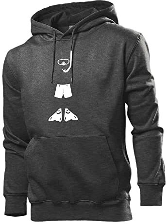 Schnorchel Set Männer Hoodie Sweatshirt Dunkel Grau meliert 3XL