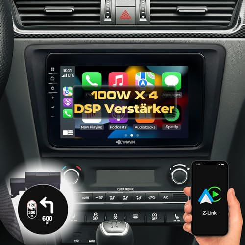 DYNAVIN Android Autoradio Navi für Skoda Rapid Seat Toledo ab 2015; 8 Zoll OEM Radio mit Wireless Carplay und Android Auto | Head-up Display | Inkl. DAB+: D9-RPH Premium Flex