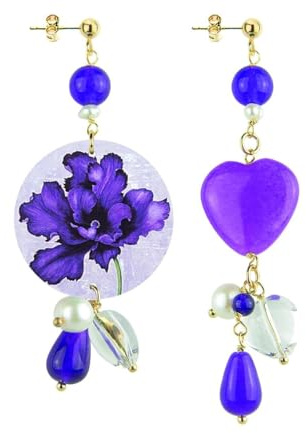 Orecchini Mix & Match Circle Piccolo Fiore Viola