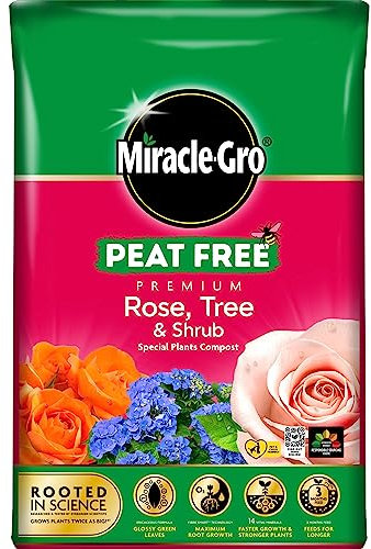 40L Peat Free, Compost for Roses, Trees & Shrubs Multi Purpose Fertiliser for Healthy Growth, Indoor & Outdoor Planting