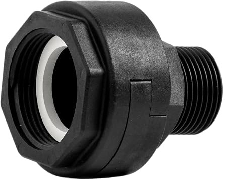 Verschraubung Kunststoff Überwurfmutter und Dichtung Kupplung QUICK RELEASE 1‘‘ 1/4 AG x 1‘‘ 1/4 IG PP-Fitting Klemmverbinder
