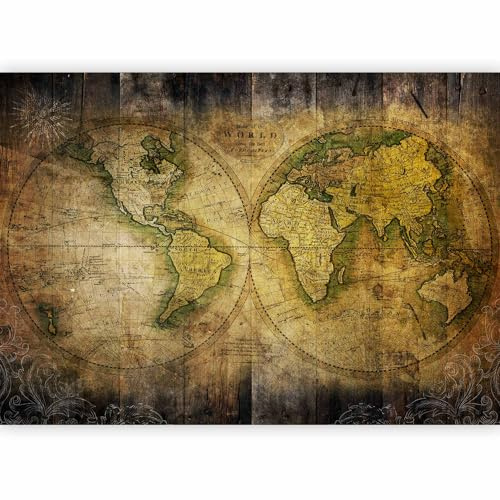 murando - Carta da Parati Adesiva Mappa del Mondo 245x175 cm Fotomurali Adesivi Murali Rivestimento Parete Moderna per Pareti Adesiva Muro Decorativo Fotomurale Soggiorno Mappa Continente