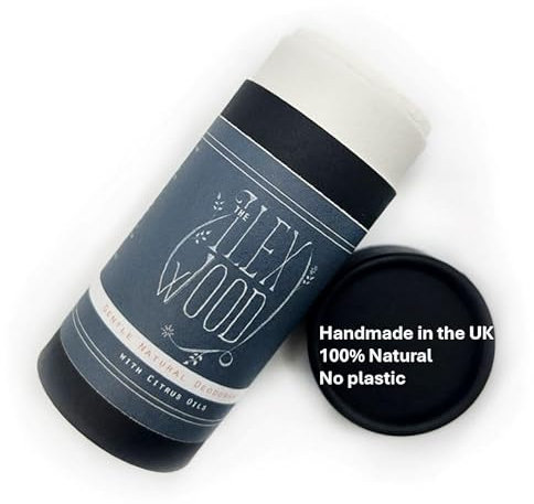 The Ilex Wood - Gentle Natural Deodorant with Citrus Oils - 70ml. Natural Handmade Vegan Deo, no plastic, no alcohol, Sodium Bicarbonate Free, Eco Friendly, Cruelty Free, no Toxins & no Aluminium Salt
