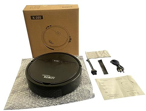 Kahdsvby Robot de barrido multifunción inteligente USB Aspiradora barredora Trapeador 3 en 1 en Partes Accesorios Negro