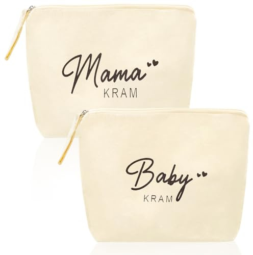 Lets Joy 2PCS Geschenke für Mama zur Geburt - Tragbare Reisetasche Kosmetiktasche für die Beste Mama der Welt, Babyparty Geschenke