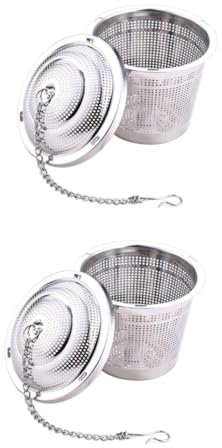 Cabilock 2 Pièces infuseur de filtre de crépine tamis à feuilles crépine en acier inoxydable mini-thé passoire à thé infuseur à thé Ragoût théière boule d'assaisonnement Feuilles en vrac