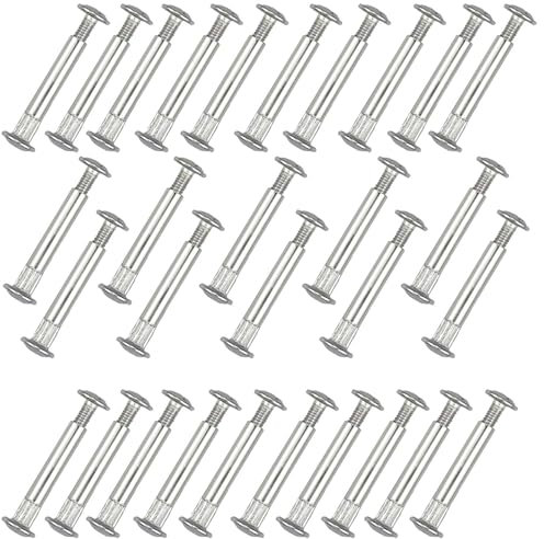 RHQFDM 30 pezzi Connettori per mobili Viti per mobili Connettori per armadi Viti di collegamento Viti per manicotti Manicotto filettato Per il collegamento di pannelli di mobili