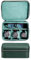 SYENS Boîte à montres en cuir véritable pour homme, étui de voyage avec compartiment à lunettes, sac de transport en cuir véritable grainé pour 3 montres, rouleau de voyage, fermeture éclair (vert)
