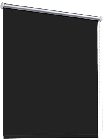 Tenda a Rullo Termica 120 x 185 cm Oscurante, su Misura Tenda per Luce Diurna Incl Materiale di Montaggio per Camera da Letto, Nero