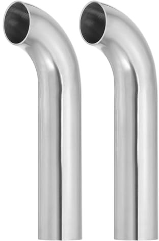 PATIKIL 90 Degree Mandrel Bend Elbow, 1 1/8inch OD Sanitary Exhaust Elbow Exhaust Pipe Connector 304 Stainless Steel 4in l Extended Pipe for Welding Modified Stair Handrail HVAC, 2 Pcs