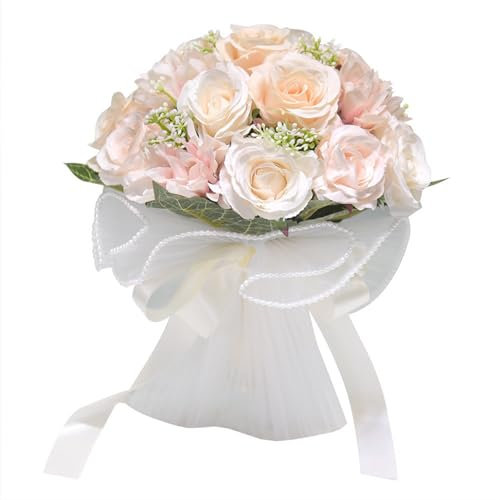MCDSAJ 9 in Hochzeitssträußen für die Braut, Künstlicher Rosenstrauß Zum Werfen, Romantischer, Eleganter Brautstrauß für Hochzeitsfeier, Zeremonie, Jubiläum (E)